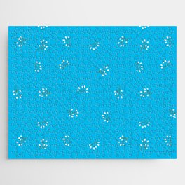 Rowan Branches Seamless Pattern on Turquoise Background Jigsaw Puzzle