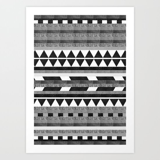 DG Aztec No.1 Monotone Art Print