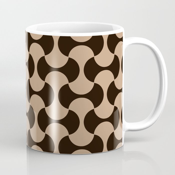 Black beige mid century atomic 50s geometric shapes Coffee Mug