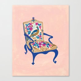 Antique Peacock Chair Canvas Print