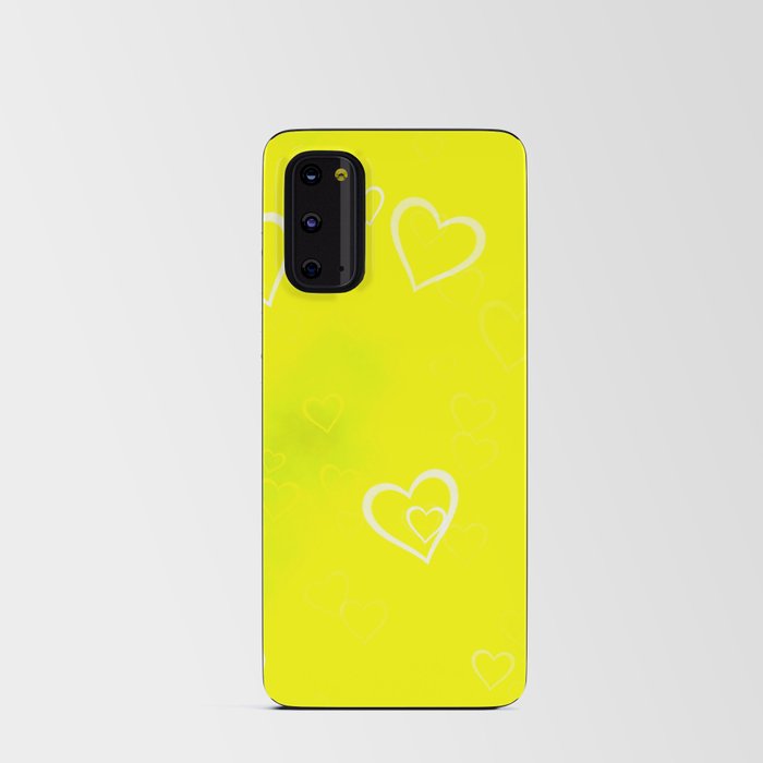 Lovely lemon yellow hearts Android Card Case