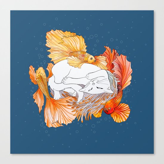 Cat dreams Canvas Print