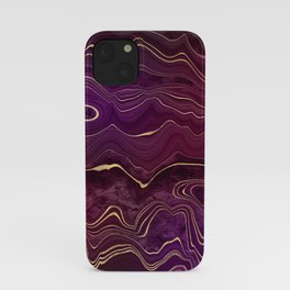 Purple Marble Landscape With Gold Glamour  iPhone Case