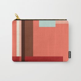 Geometric Abstract with Living Coral Carry-All Pouch