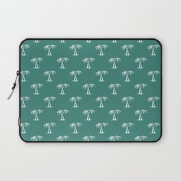 Green Blue And White Palm Trees Pattern Laptop Sleeve