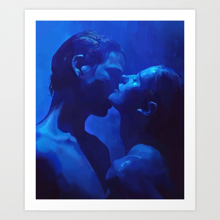 Blue Lovers Art Print