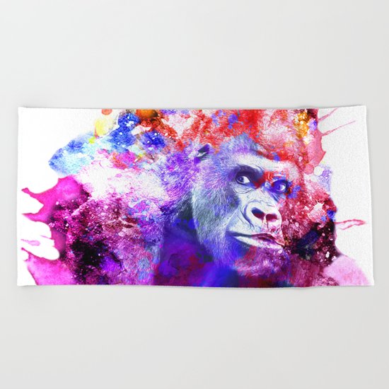 Gorillas are some of the most powerful and striking animals Beach Towel