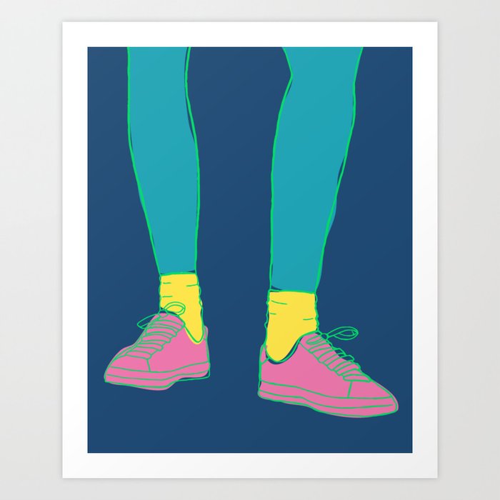 Colorful Running Sneakers Art Print