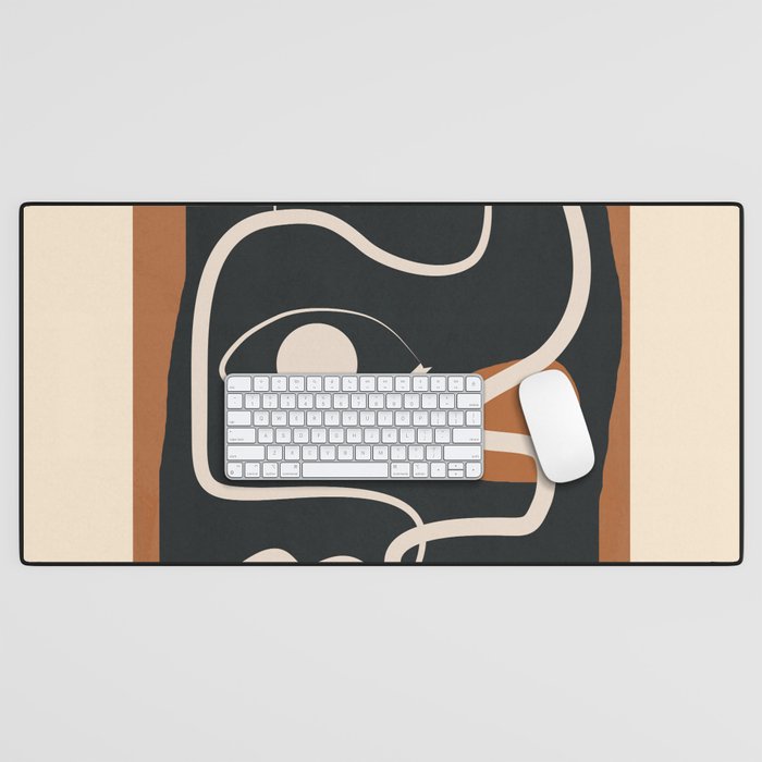 Abstract Face Line Art 10 Desk Mat