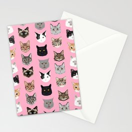 Cute Cat breed faces smiling kitten must have gifts for cat lady cat man cat lover unique pets Stationery Card
