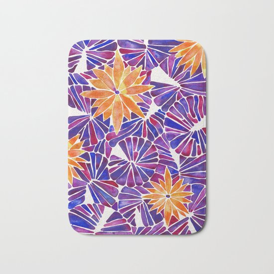 Water Lilies – Purple & Orange Palette Bath Mat