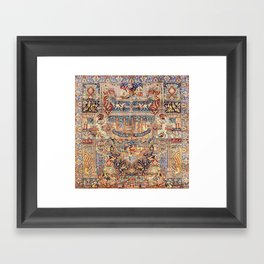 Golden City Antique Persian Kashmar Framed Art Print