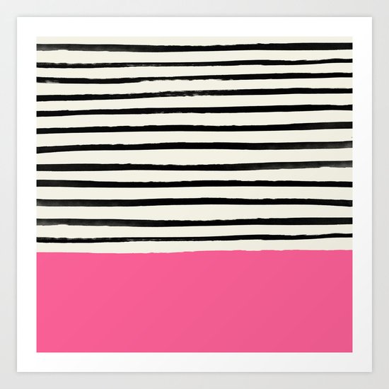 Watermelon & Stripes Art Print