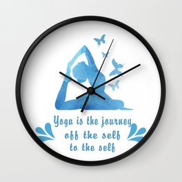 Yoga is the journey Wall Clock