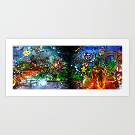 Nintendo Vs Sega Art Print