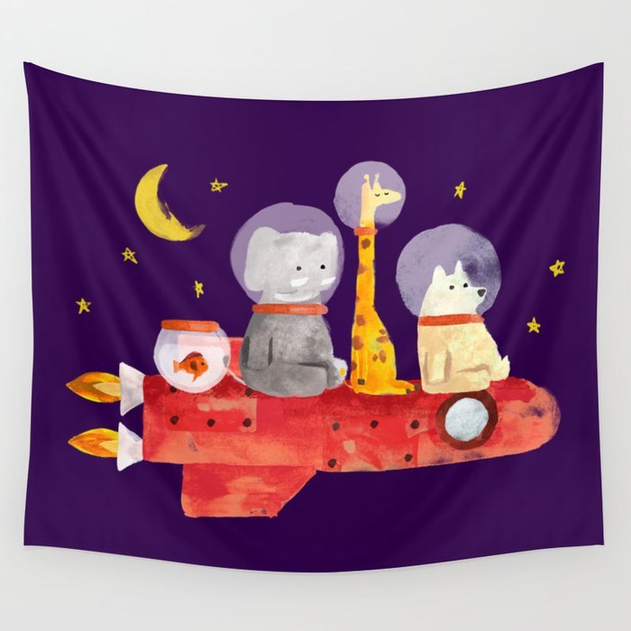 Let's All Go To Mars Wall Tapestry