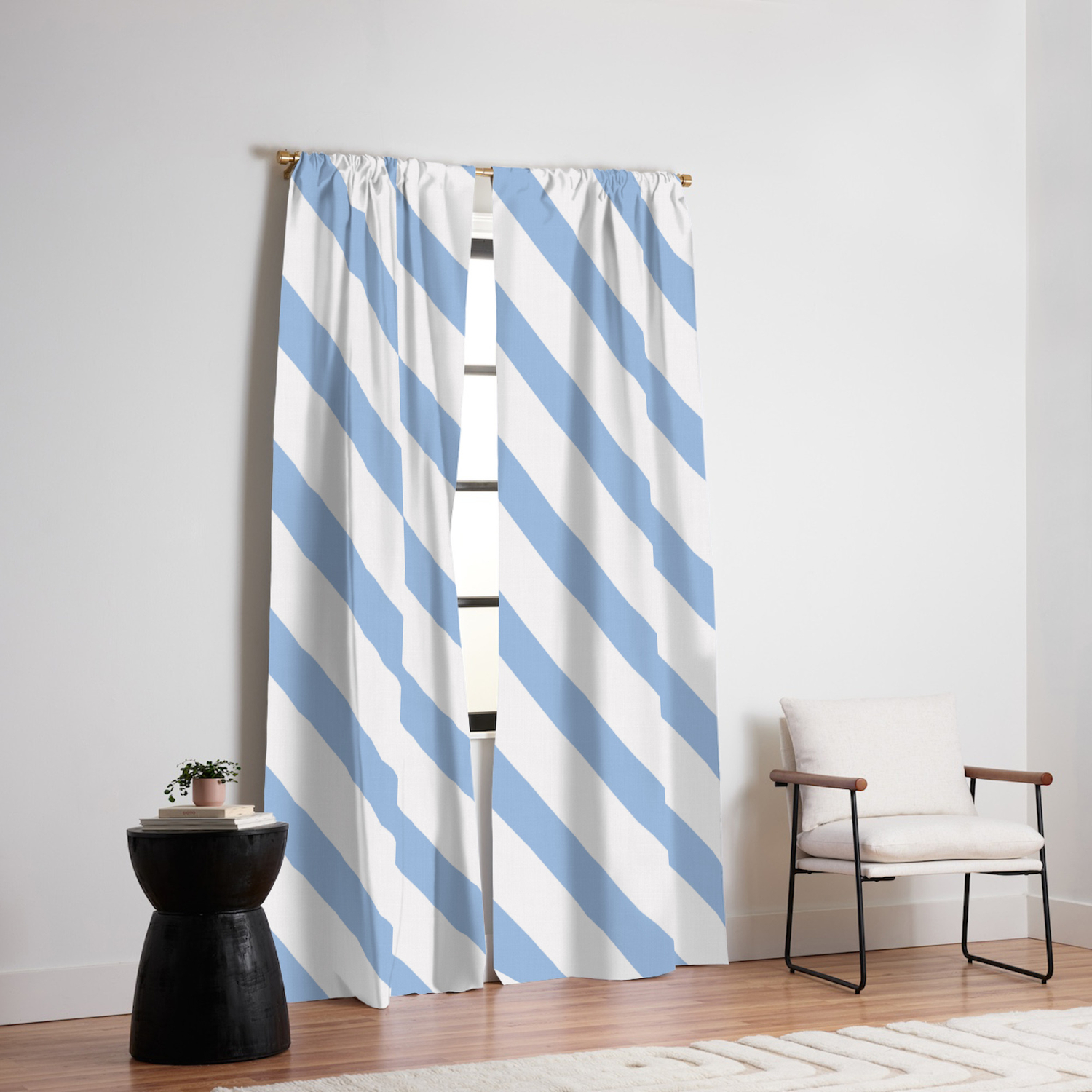 Baby Blue Stripes Blackout Curtain By Mchhome Society6