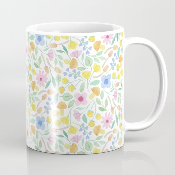 Flowers and Mushrooms | white Coffee Mug
