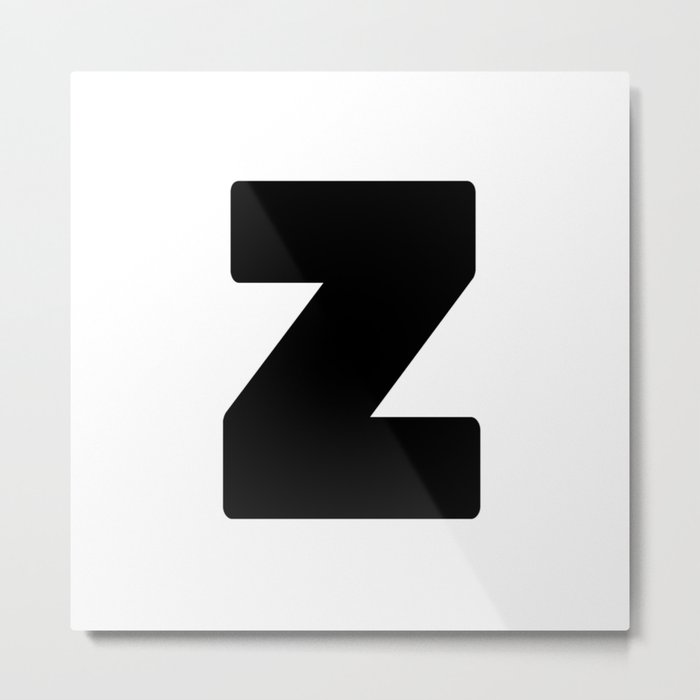 Z (Black & White Letter) Metal Print