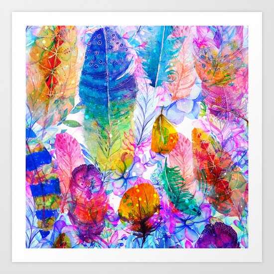 spring feathers Art Print