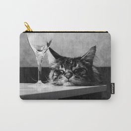 The Nightwatch Cat at the Absinthe bar black and white photograph / art photography Carry-All Pouch