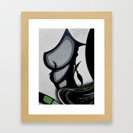 Feminine Form Slate Grey Green Black Digital Image Art Female Framed Art Print