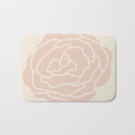 Rose Vintage Pink on Petal Cream Bath Mat