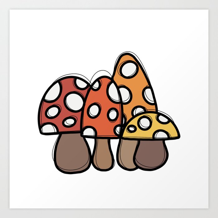 roy mushroom group Art Print