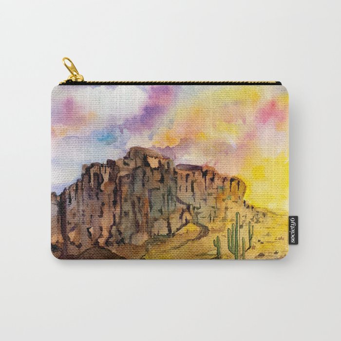 The Superstition Mountains Sunrise Carry-All Pouch