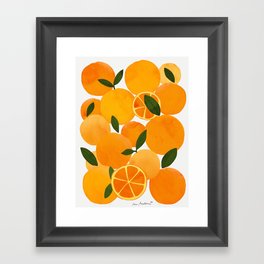 mediterranean oranges still life  Framed Art Print