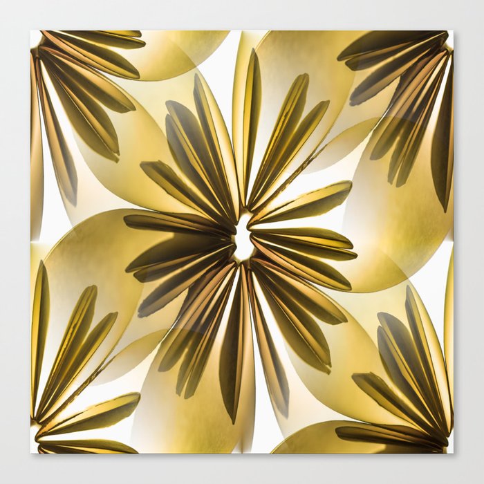 Origami Flowers Golden Tones #decor #society6 #buyart Canvas Print