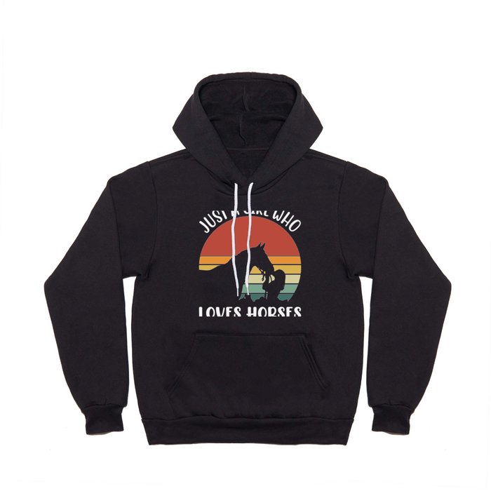 Retro Vintage Sunset Just A Girl Who Loves Horses  Hoody