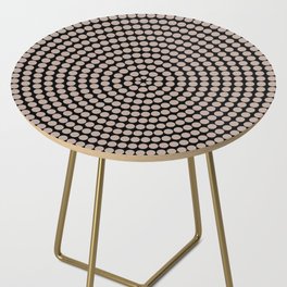 Black and Taupe Circle Polka Dot Pattern Pairs DE 2022 Trending Color Frontier Land DE6074 Side Table