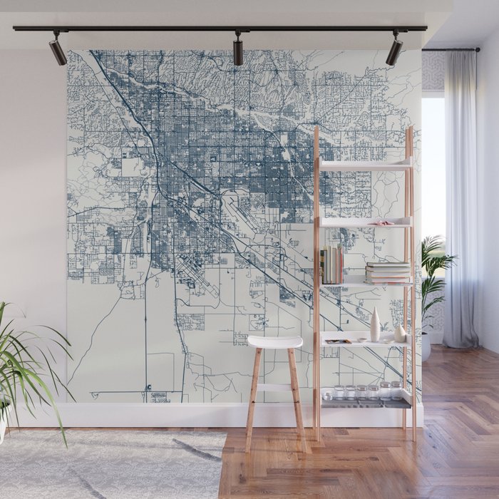 USA, Tucson - Minimal City Map - Mancave Gift Wall Mural