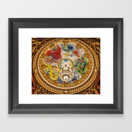 Ceiling Mural of the Palais Garnier Opera House, Paris, France color photograph - photography by  Marc Chagall  Framed Art Print