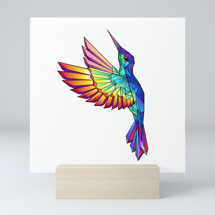 Flying Rainbow Hummingbird Mini Art Print