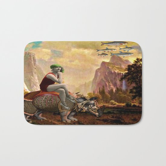 Lady and her Rhino Bath Mat