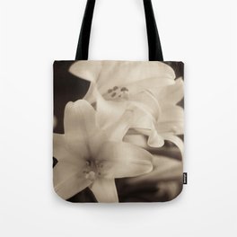 Easter Lilies in Deep Sepia Tote Bag