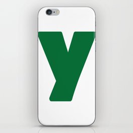 y (Olive & White Letter) iPhone Skin