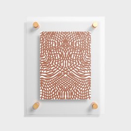 Bronze and White Abstract Lace Grid Floating Acrylic Print
