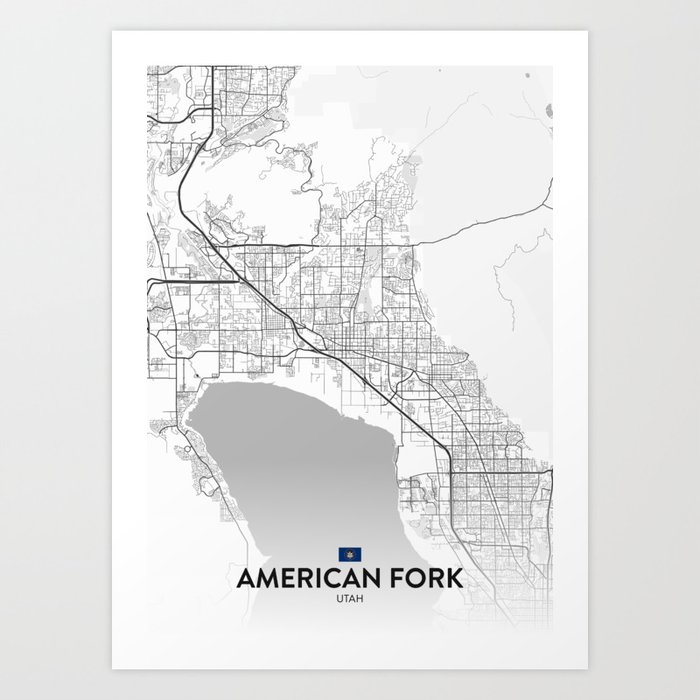 American Fork, Utah, United States - Light City Map Art Print