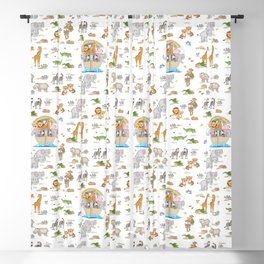 Noahs Ark Animals Blackout Curtain