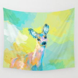Doe Portrait, Forest Animal Painting Wall Tapestry