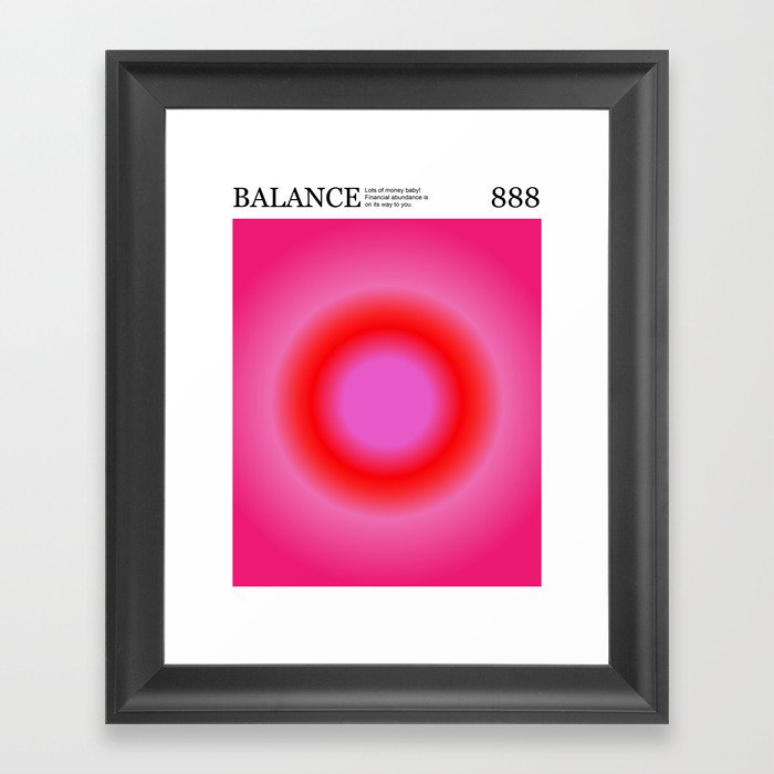  Balance Poster, Pink and Red Gradient  Framed Art Print