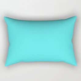Solid Celeste Bright Aqua Blue Color Rectangular Pillow