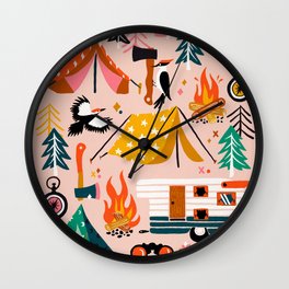 Camping Kit – Blush Palette Wall Clock