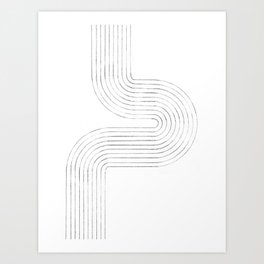 Minimalist curved lines Art Print