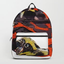 Bombina Two-tone Red Green Frog Face Amphibia Spotted Backpack