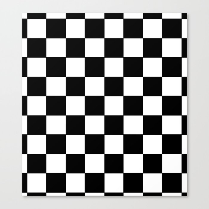 White and Black Checker Pattern  Canvas Print