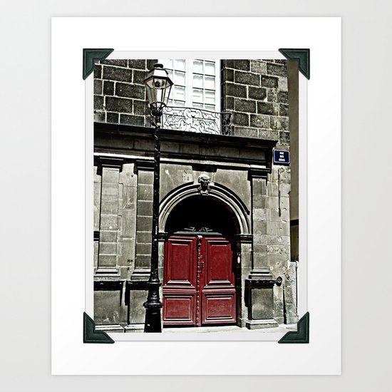 Paris 3 : The Red Door Art Print